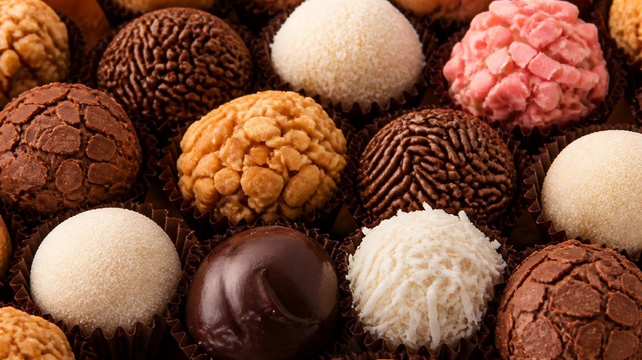 Sortido de brigadeiros gourmet em forminhas